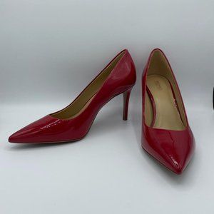 Michael Kors Keke Mid Patent Scarlet Red Heels